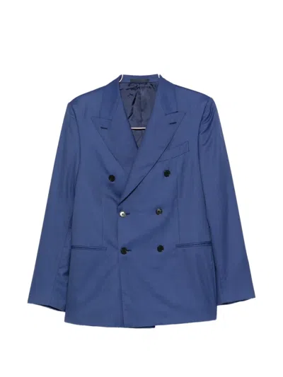 Caruso Double-breasted Suit In Blue