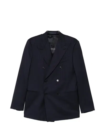 Caruso Double-breasted Suit In Blue