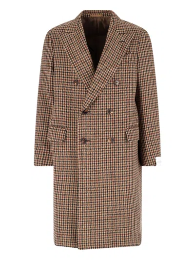 Caruso Double-breasted Wool Coat In Beige