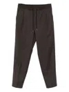 Caruso Drawstring Herringbone Trousers In Brown
