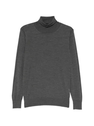 Caruso Fine-knit Jumper In Gray