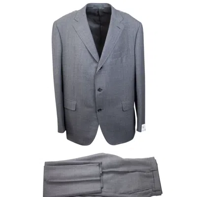 Caruso Grey & Black Wool Single Breasted Blazer