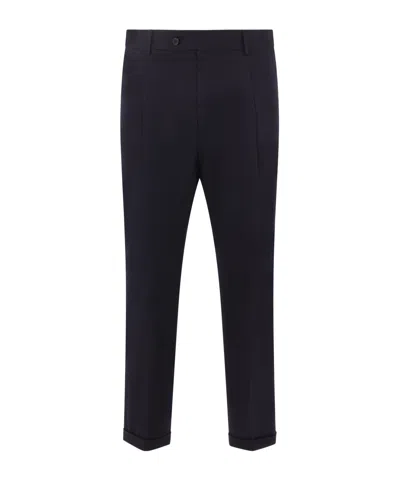 Caruso High-waisted Casual Pants In Blue