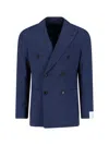 Caruso Double-breasted Blazer In Blue