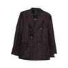 Caruso Double-breasted Checked Jacket In Brown