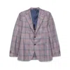 Caruso Plaid-check Blazer In Purple/blue