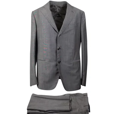 Caruso Light Grey Wool Single Breasted Suit In Blue