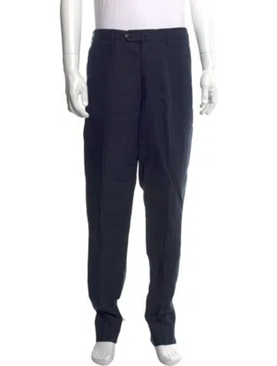 Pre-owned Caruso Linen Joggers In Blue