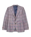 Caruso Plaid-check Blazer In Gray