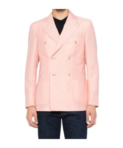 Caruso Long-sleeved Suit Jacket In Pink