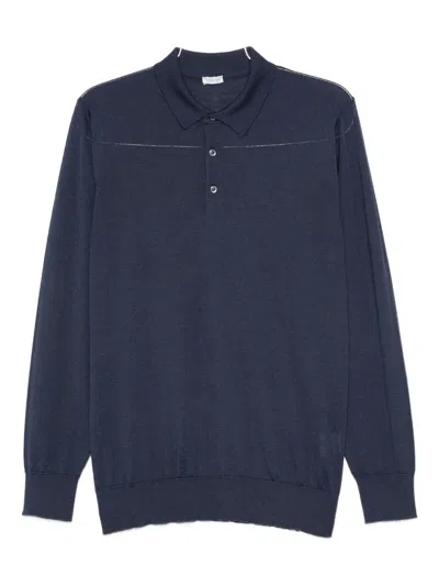 Caruso Long-sleeves Polo Shirt In Blue