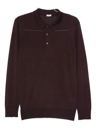 Caruso Long-sleeves Polo Shirt In Brown
