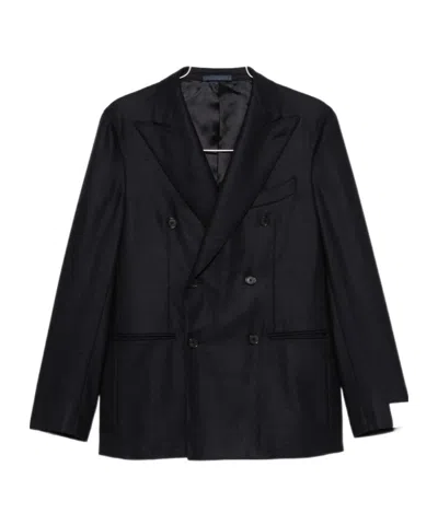 Caruso Long-sleeve Blazer In Blue