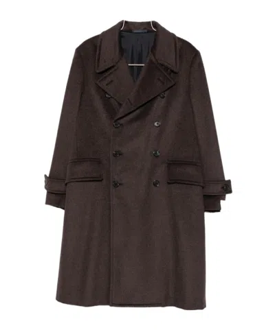Caruso Long-sleeved Coat In Black