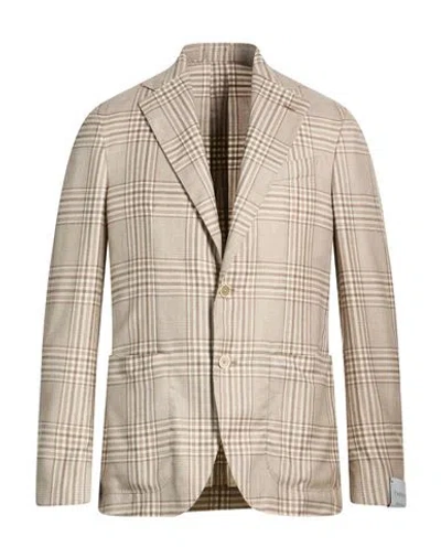 Caruso Man Blazer Beige Size 38 Cashmere, Silk