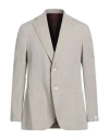 Caruso Man Blazer Beige Size 40 Linen, Cotton In Neutral