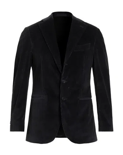 Caruso Man Blazer Black Size 48 Cotton, Elastane