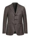 Caruso Man Blazer Brown Size 40 Wool, Silk, Linen In Brown