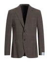 Caruso Man Blazer Brown Size 42 Mohair Wool, Wool In Brown