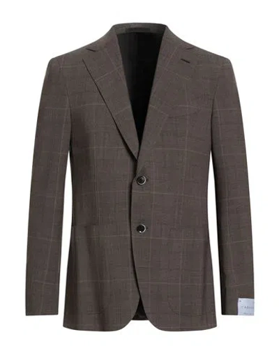 Caruso Man Blazer Brown Size 42 Mohair Wool, Wool