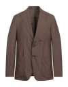 Caruso Man Blazer Brown Size 44 Wool, Silk In Brown