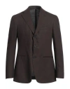 Caruso Man Blazer Brown Size 46 Linen, Wool In Brown