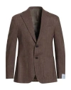 Caruso Man Blazer Brown Size 50 Wool, Cashmere In Brown
