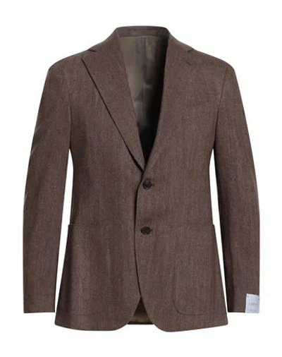 Caruso Man Blazer Brown Size 50 Wool, Cashmere