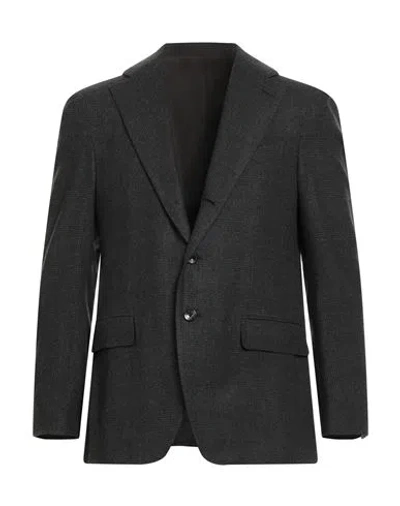 Caruso Man Blazer Charcoal Size 42 Wool In Black