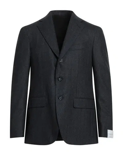 Caruso Man Blazer Charcoal Size 48 Wool, Cashmere In Blue