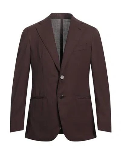 Caruso Man Blazer Chocolate Brown Size 38 Wool