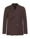 Caruso Man Blazer Chocolate Brown Size 42 Cotton, Linen In Brown