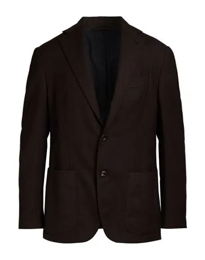 Caruso Man Blazer Dark Brown Size 40 Wool