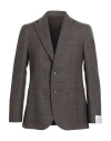 Caruso Man Blazer Dark Brown Size 44 Wool In Brown