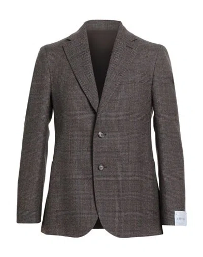 Caruso Man Blazer Dark Brown Size 44 Wool