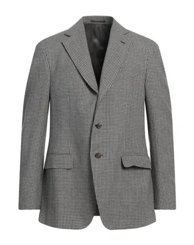 Caruso Man Blazer Dark Brown Size 46 Cotton, Linen, Wool