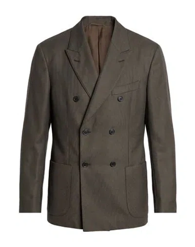 Caruso Man Blazer Dark Green Size 40 Wool