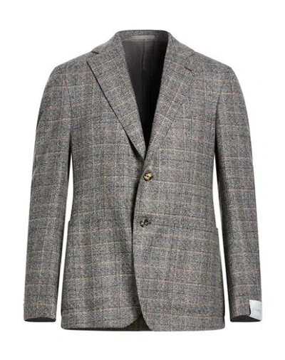 Caruso Man Blazer Grey Size 42 Wool, Cashmere In Gray