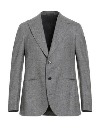 Caruso Man Blazer Grey Size 42 Wool In Gray