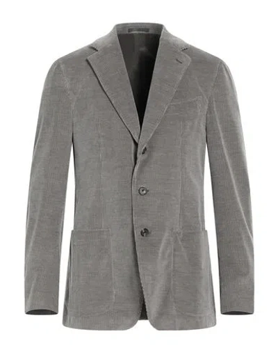 Caruso Man Blazer Grey Size 44 Cotton, Cashmere, Elastane In Gray