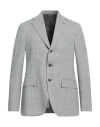 Caruso Man Blazer Grey Size 44 Wool, Linen, Polyamide In Grey