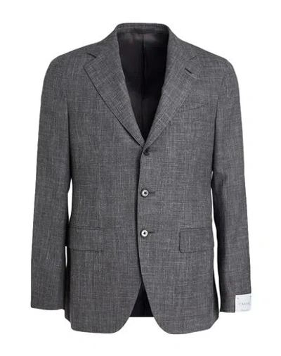 Caruso Man Blazer Grey Size 44 Wool, Silk, Linen In Gray