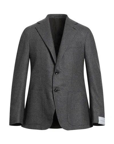 Caruso Man Blazer Grey Size 46 Wool, Polyester In Gray