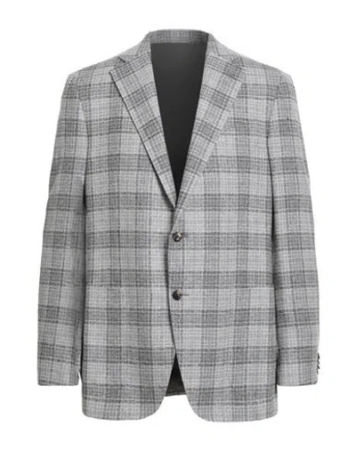 CARUSO CARUSO MAN BLAZER GREY SIZE 46 WOOL, SILK, POLYAMIDE, CASHMERE