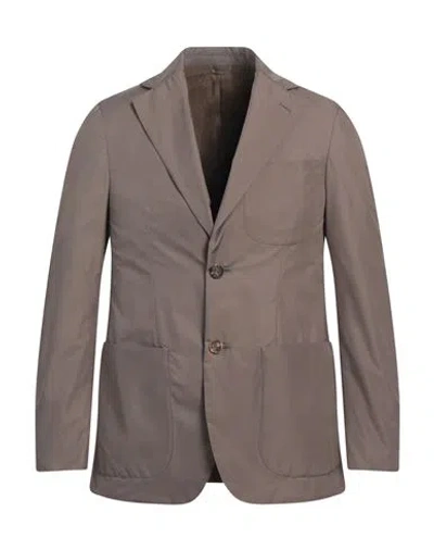 Caruso Man Blazer Khaki Size 44 Polyester In Beige