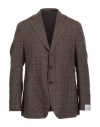 Caruso Man Blazer Khaki Size 46 Wool In Brown