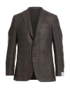 Caruso Man Blazer Khaki Size 46 Wool, Silk, Cashmere In Brown