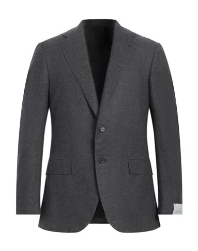 Caruso Man Blazer Lead Size 48 Wool, Silk In Gray