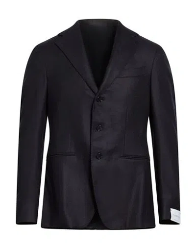 Caruso Man Blazer Midnight Blue Size 36 Cashmere In Brown