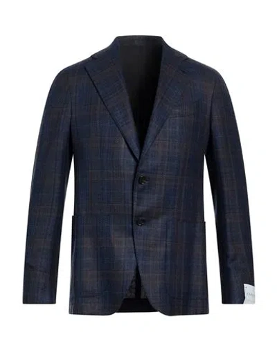Caruso Man Blazer Midnight Blue Size 38 Silk, Wool, Cashmere